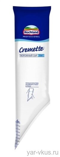 Творожный сыр Cremette 65% пакет 1 кг