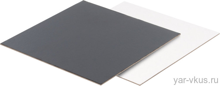 Подложка квадратная 28х28 см усиленная черная/белая 2,5 мм
