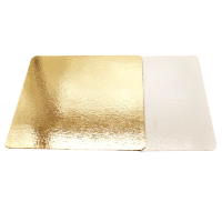 Подложка квадратная 25х25 см усиленная золото/белая 3,2 мм