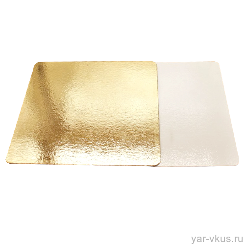 Подложка квадратная 25х25 см усиленная золото/белая 3,2 мм