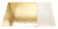 Подложка квадратная 15х15 см усиленная золото/белая 1,5 мм