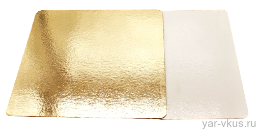 Подложка квадратная 15х15 см усиленная золото/белая 1,5 мм