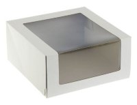 Коробка для торта 22,5*22,5*11 см увеличенное окно белая