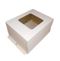 Коробка для торта Цифра 40*30*20 см, Белая с окном, гофрокартон