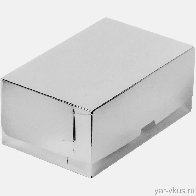 Коробка для тортов и пирожных 23,5*16*10 см серебро 