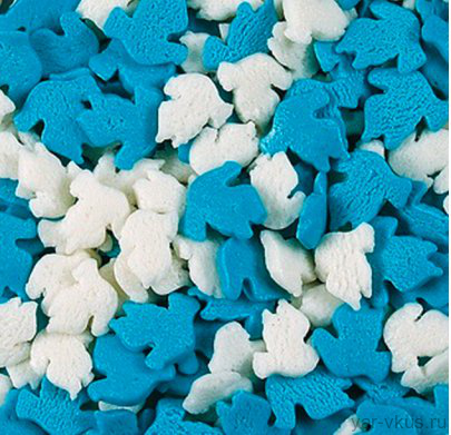 Голуби бело-голубые 50 гр сахарная посыпка