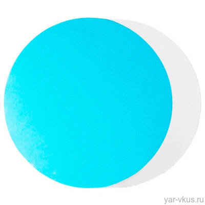 Подложка круглая d 26 - 28 см усиленная голубая/белая 3,0 мм