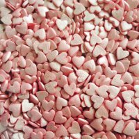 Сердечки Розовые перламутровые 50 гр