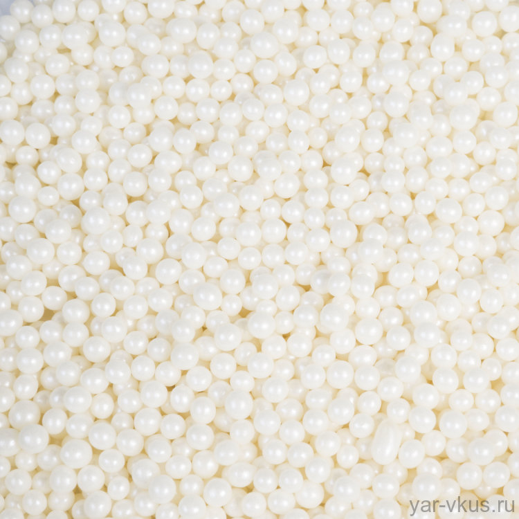 Воздушный рис Жемчуг Серебро 2-5мм в кондитерской глазури 50 гр 