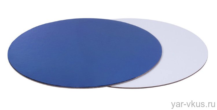 Подложка круглая d 24 см усиленная синяя/белая 2,5 мм