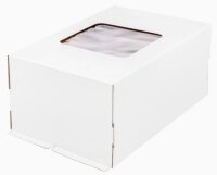 Коробка для торта 60*40*20 см, Белая с окном, гофрокартон