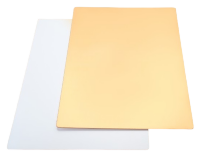Подложка прямоугольная усиленная 60х40 см золото/белая 1,5 мм