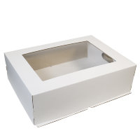 Коробка для торта Цифра 40*30*12 см, Белая с окном, гофрокартон