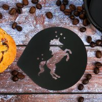Трафарет для выпечки и кофе Единорог, d - 8,5 см