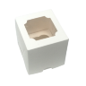 Коробка для 1 капкейка с окном 100*100*100 белая