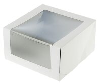 Коробка для торта 18*18*10 см увеличенное окно белая