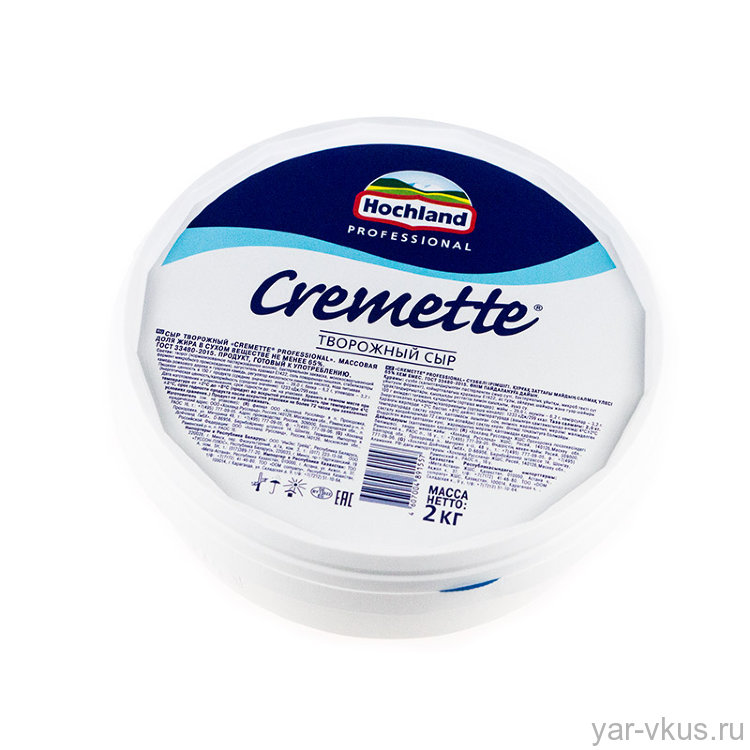 Творожный сыр Cremette 65% банка 2 кг