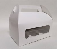 Коробка для 6 капкейков с окном 250x170x110 мм с ручками