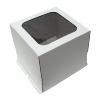 Коробка для торта 24*24*22 см с окном белая гофрокартон